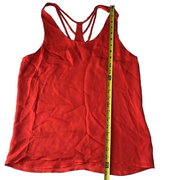 Parker Womens Silk Tank Scoop Neck Sleeveless Racerback Strappy Melon Small NWT - Picture 6 of 12